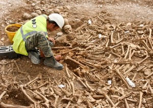 La fossa comune dei guerrieri a Weymouth (David Score, Oxford Archaeology)