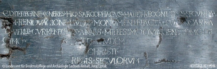 L'iscrizione (Landesamt für Denkmalpflege und Archäologie Sachsen-Anhalt, Juraj Liptak)
