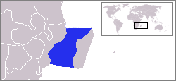 Il canale del Mozambico è segnato in blu (wiki)