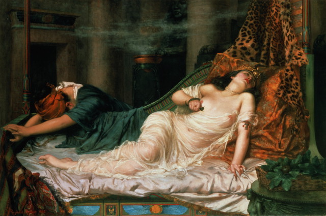 La morte di Cleopatra dipinta nel 1892 da Reginald Arthur (wiki)