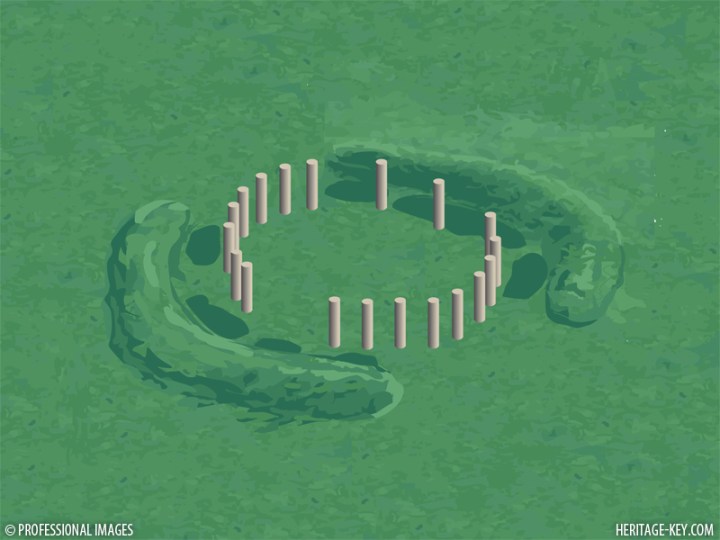 Ricostruzione artistica di come sarebbe stato l'henge (Professional Images)