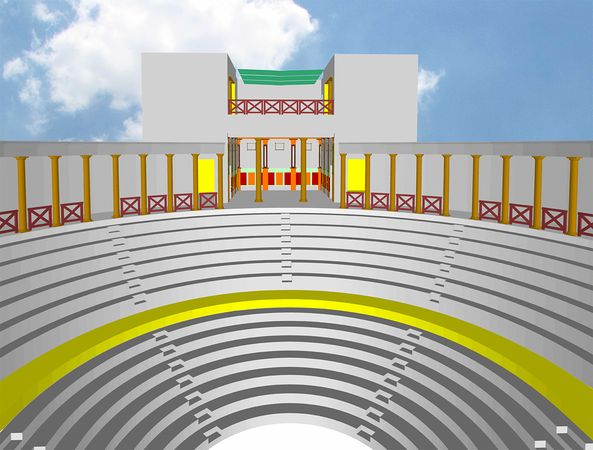 La sala scavata è quella colorata in rosso e arancione (University of Haifa)