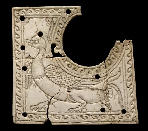 Avorio raffigurante un'anatra. Begram, I secolo (National Museum of Afghanistan, Kabul)
