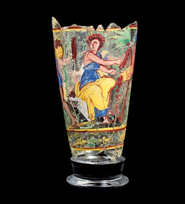 Coppa raffigurante fasi della mietitura. Begram, I-II secolo d.C.