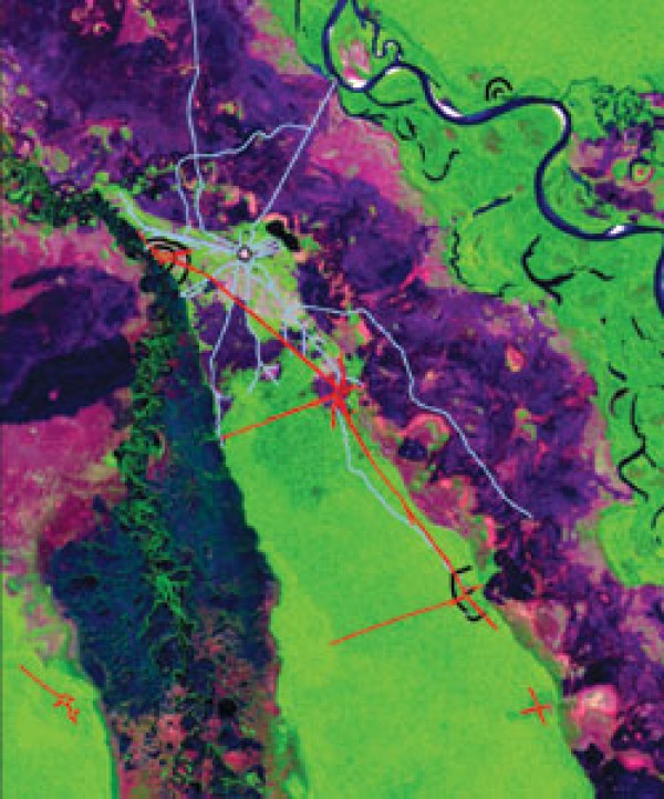 Ampie strade (in rosso) collegano antiche città (Science)