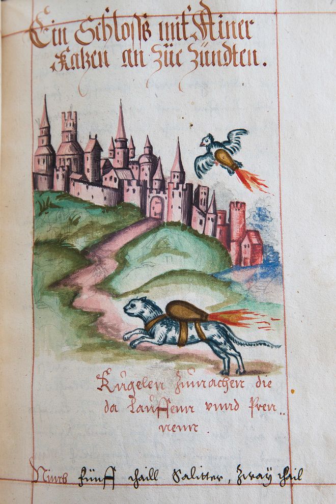 Illustrazione da un manuale di artiglieria del 1584, custodito all'Università della Pennsylvania (Matt Rourke, AP)