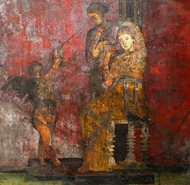 Sala del triclinio - prima del restauro (MiBACT)