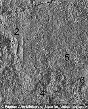 L'immagine radar dei graffi (Factum Arte, Ministry of state for Antiquities and Heritage)