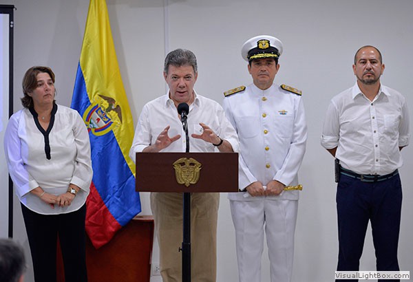 Il presidente colombiano Juan Manuel Santos annuncia la scoperta (Colombian Ministry of Culture and the Colombian Institute of Anthropology and History)