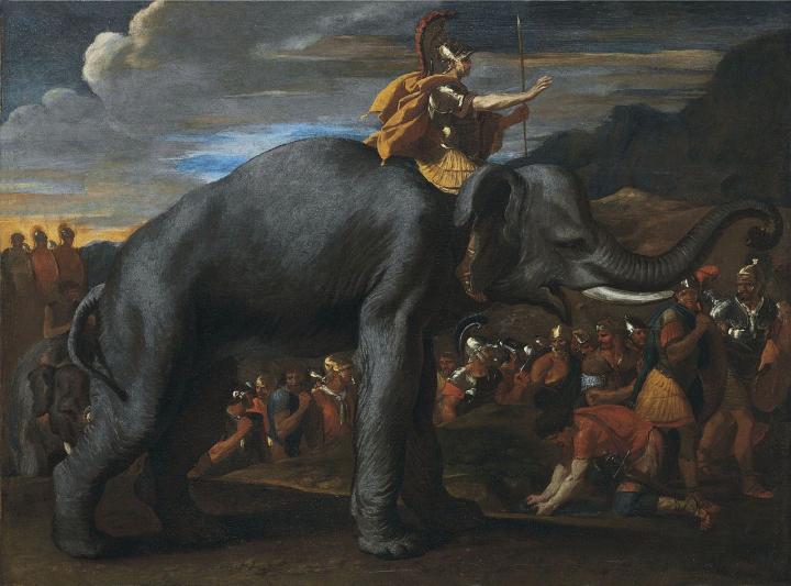 Annibale attraversa le Alpi su un elefante (Nicolas Pussin)