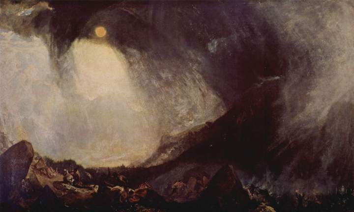 Bufera di neve: Annibale e il suo esercito attraversano le Alpi, di William Turner. Tate Gallery, Londra (Wikimedia)